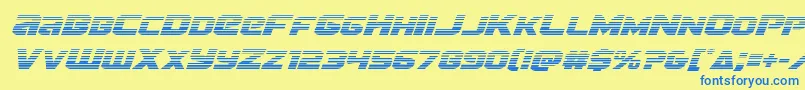 Terrangradital-fontti – siniset fontit keltaisella taustalla