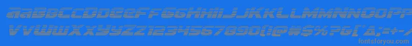 フォントTerrangradital – 青い背景に灰色の文字
