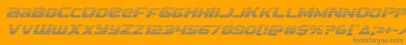 フォントTerrangradital – オレンジの背景に灰色の文字