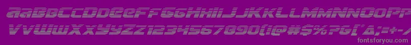 フォントTerrangradital – 紫の背景に灰色の文字