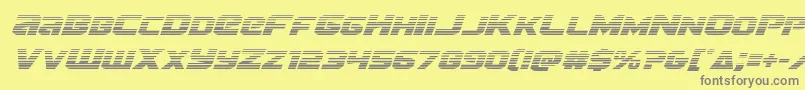 フォントTerrangradital – 黄色の背景に灰色の文字