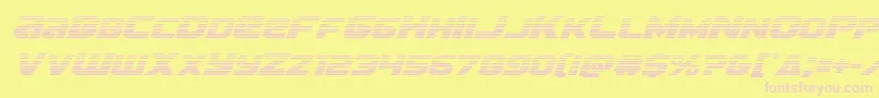 Terrangradital-fontti – vaaleanpunaiset fontit keltaisella taustalla