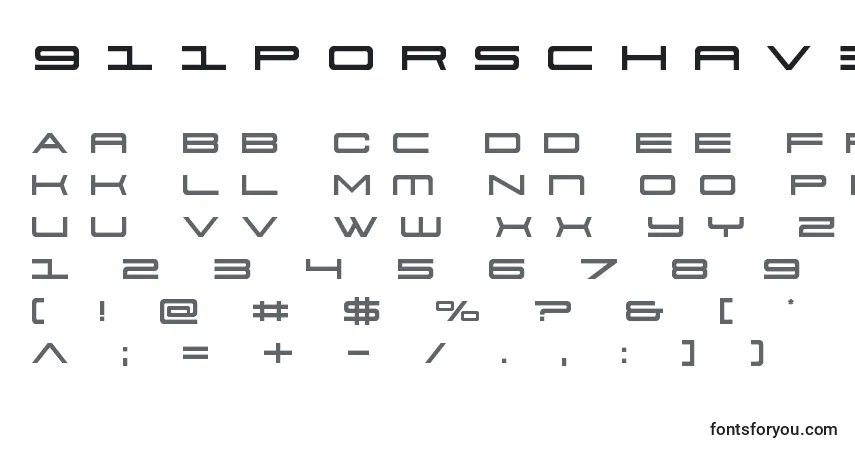 Schriftart 911porschav3title – Alphabet, Zahlen, spezielle Symbole
