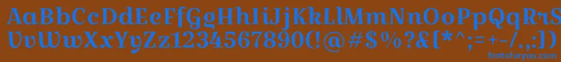 CroissantoneRegular Font – Blue Fonts on Brown Background