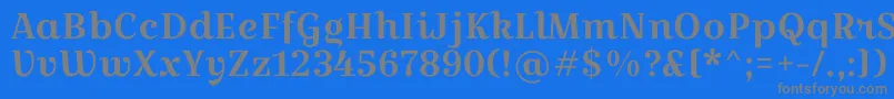 フォントCroissantoneRegular – 青い背景に灰色の文字