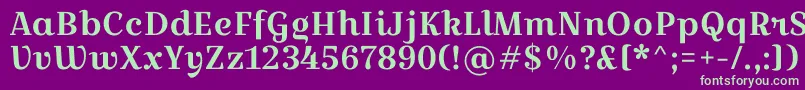 CroissantoneRegular Font – Green Fonts on Purple Background