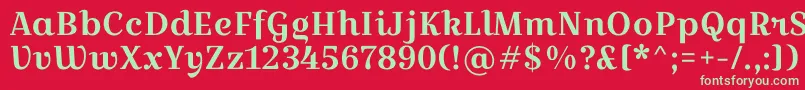 フォントCroissantoneRegular – 赤い背景に緑の文字