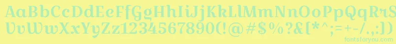 CroissantoneRegular Font – Green Fonts on Yellow Background