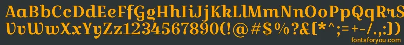 フォントCroissantoneRegular – 黒い背景にオレンジの文字