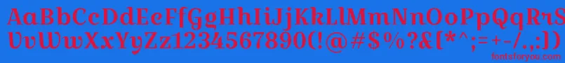 CroissantoneRegular Font – Red Fonts on Blue Background