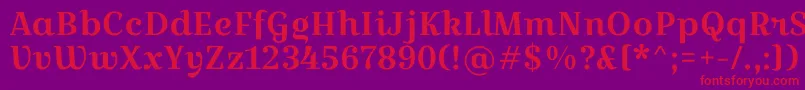 CroissantoneRegular-Schriftart – Rote Schriften auf violettem Hintergrund