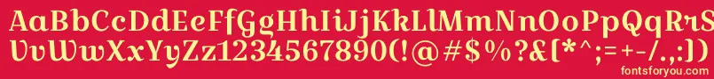 フォントCroissantoneRegular – 黄色の文字、赤い背景