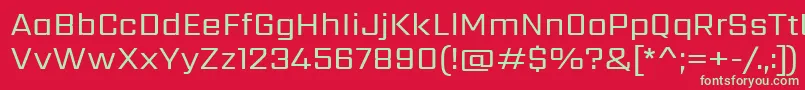 Weitere Informationen zur SarpanchRegular-Schriftart SarpanchRegular-Schriftart – Grüne Schriften auf rotem Hintergrund