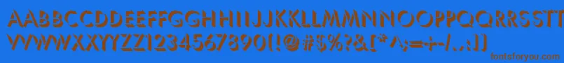 TennilleRegular Font – Brown Fonts on Blue Background