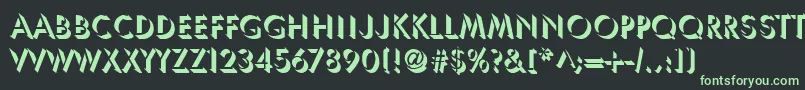 フォントTennilleRegular – 黒い背景に緑の文字