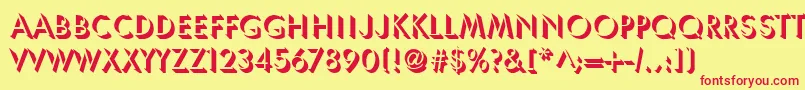 TennilleRegular Font – Red Fonts on Yellow Background