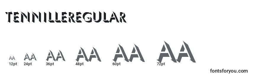 Размеры шрифта TennilleRegular