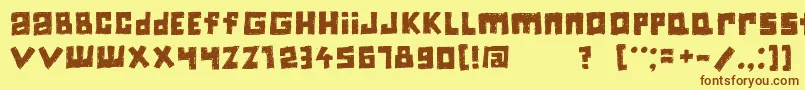 Jiczyn-fontti – ruskeat fontit keltaisella taustalla