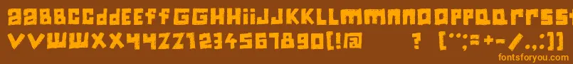 Jiczyn Font – Orange Fonts on Brown Background