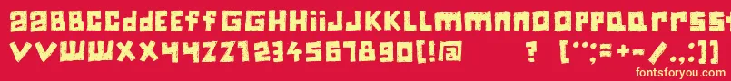 Jiczyn Font – Yellow Fonts on Red Background