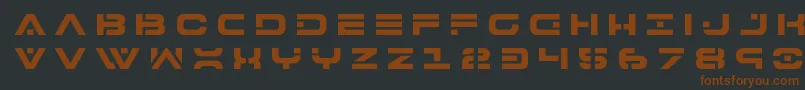 7thservicetitle-fontti – ruskeat fontit mustalla taustalla