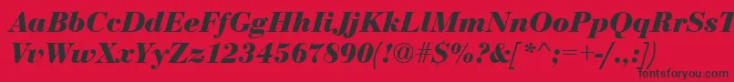 EurobodtBoldItalic Font – Black Fonts on Red Background