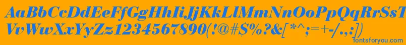 EurobodtBoldItalic Font – Blue Fonts on Orange Background