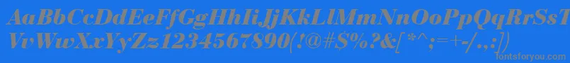 EurobodtBoldItalic Font – Gray Fonts on Blue Background