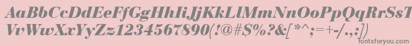 EurobodtBoldItalic-Schriftart – Graue Schriften auf rosa Hintergrund