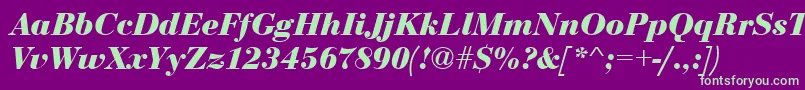 EurobodtBoldItalic Font – Green Fonts on Purple Background