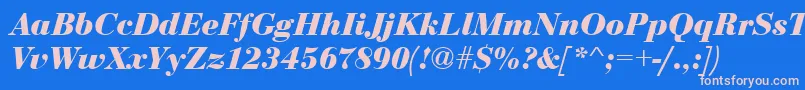 EurobodtBoldItalic Font – Pink Fonts on Blue Background