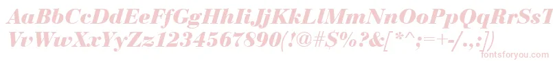 Fonte EurobodtBoldItalic – fontes rosa em um fundo branco