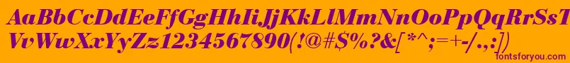 EurobodtBoldItalic Font – Purple Fonts on Orange Background