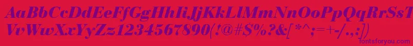 Шрифт EurobodtBoldItalic – фиолетовые шрифты на красном фоне