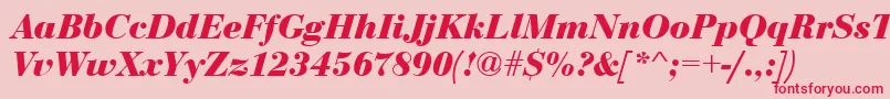 フォントEurobodtBoldItalic – ピンクの背景に赤い文字