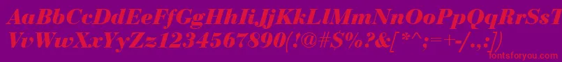 Шрифт EurobodtBoldItalic – красные шрифты на фиолетовом фоне