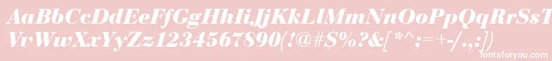 Police EurobodtBoldItalic – polices blanches sur fond rose
