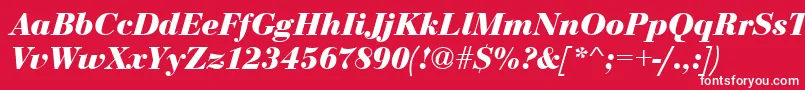 Шрифт EurobodtBoldItalic – белые шрифты на красном фоне