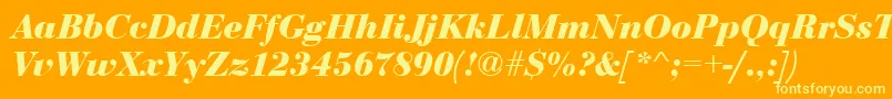 EurobodtBoldItalic Font – Yellow Fonts on Orange Background