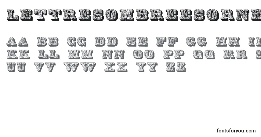 Schriftart Lettresombreesornees (34389) – Alphabet, Zahlen, spezielle Symbole