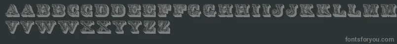 フォントLettresombreesornees – 黒い背景に灰色の文字