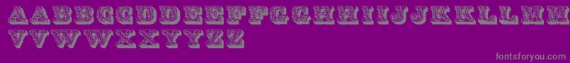 Lettresombreesornees-Schriftart – Graue Schriften auf violettem Hintergrund