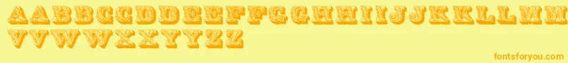 Lettresombreesornees Font – Orange Fonts on Yellow Background