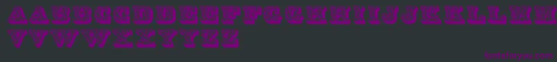 Fonte Lettresombreesornees – fontes roxas em um fundo preto