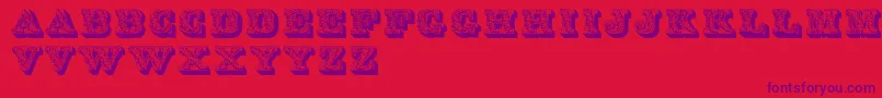 Lettresombreesornees-Schriftart – Violette Schriften auf rotem Hintergrund