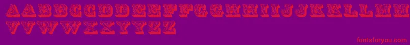 Lettresombreesornees Font – Red Fonts on Purple Background