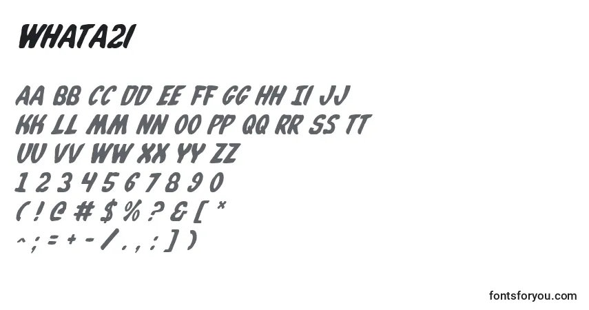 Schriftart Whata2i – Alphabet, Zahlen, spezielle Symbole