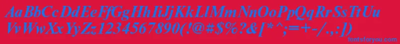 NewtonfttBolditalic Font – Blue Fonts on Red Background