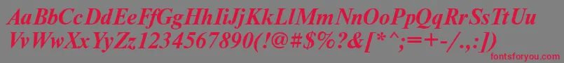 NewtonfttBolditalic Font – Red Fonts on Gray Background