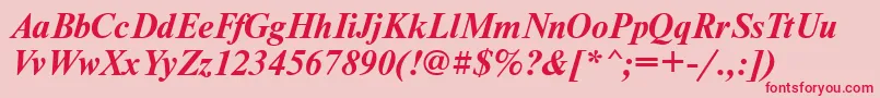 NewtonfttBolditalic Font – Red Fonts on Pink Background